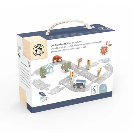 Circuit voitures en bois et feutrine