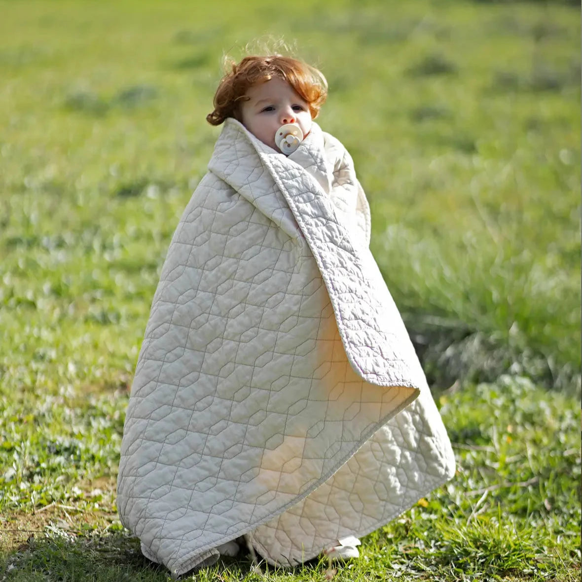 Couverture Wabi-Sabi matelassée en coton lavé ginger