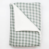 Couverture hiver vichy vert de gris