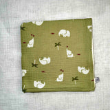 Couverture été éléphant vert