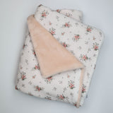 Couverture hiver bouquet romantique - rose