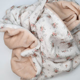 Couverture hiver bouquet romantique - rose