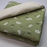 Couverture éléphant vert
