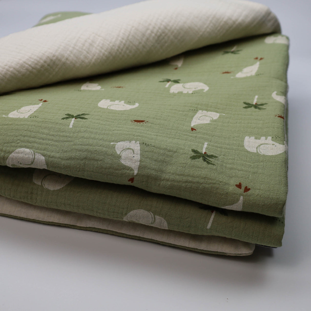 Couverture éléphant vert