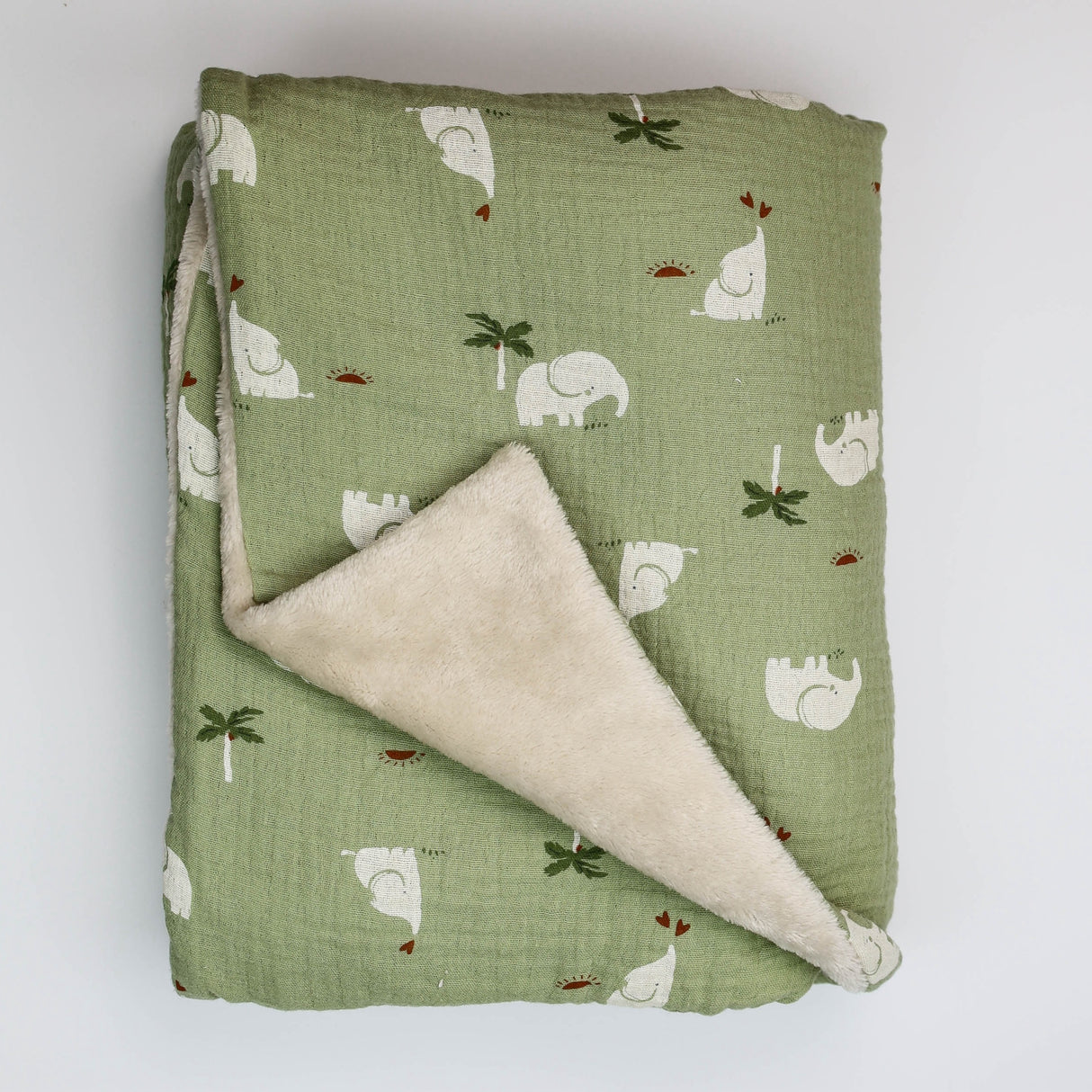 Couverture hiver éléphant vert