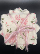 Lot de lingettes lavables belle rose