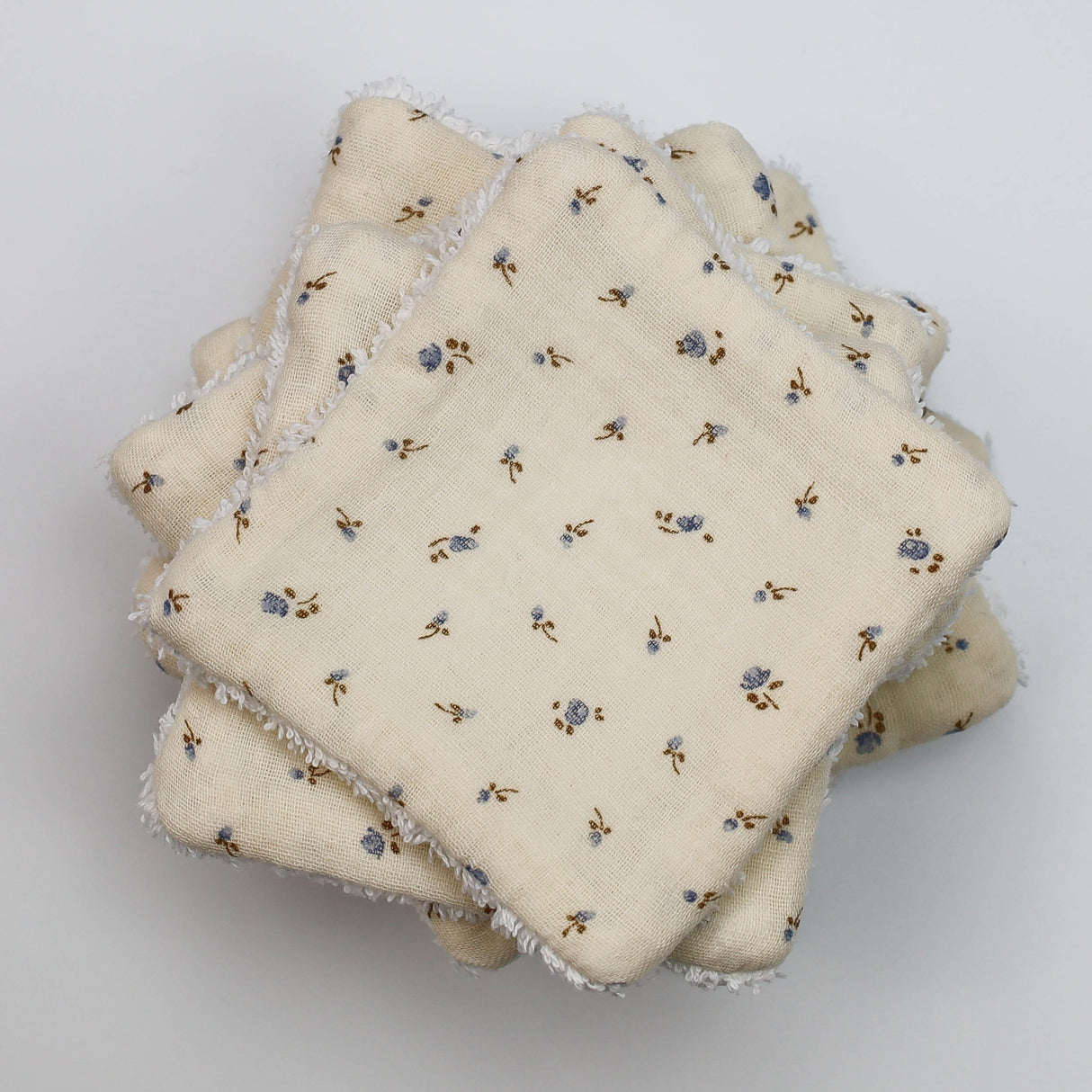 Lingettes lavables bouton bleu
