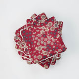 Lingettes lavables framboise à fleurs