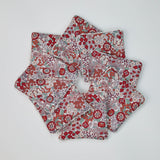 Lingettes lavables fleurs rouge