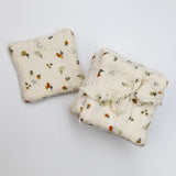 Lingettes lavables fleurs et hérissons