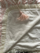 Poncho de bain bohème rose et blanc 2-3 ans