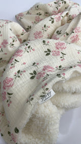 Couverture belle rose pilou XL