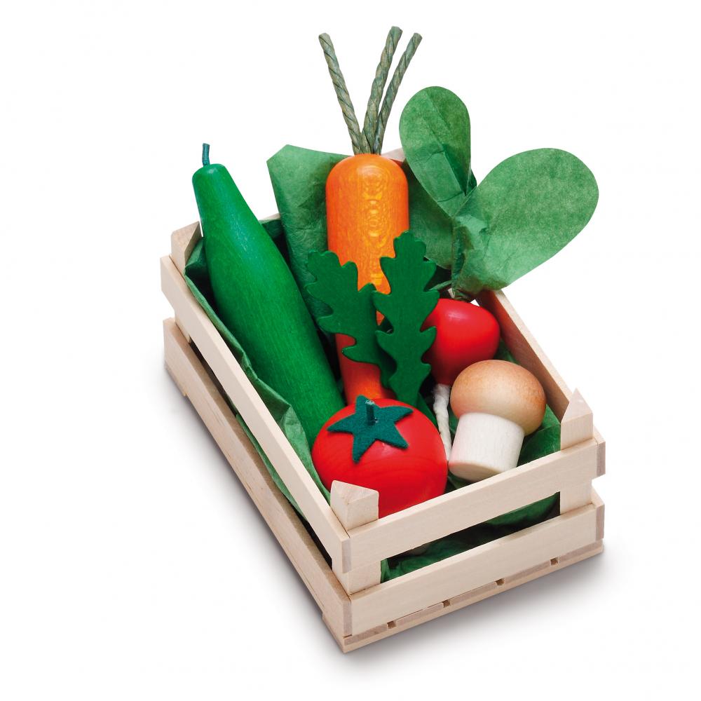 Petit assortiment légumes en bois pour dinette