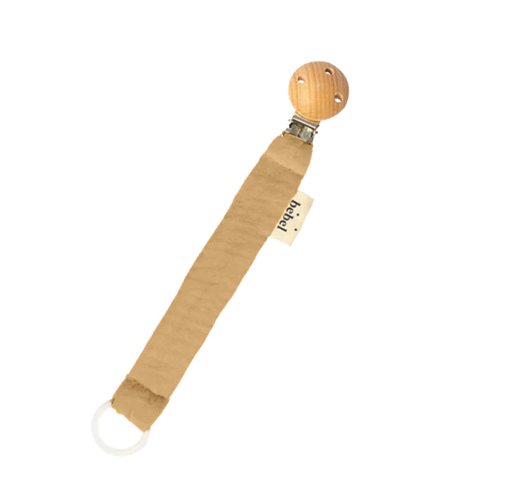 Attache tétine gaze de coton caramel