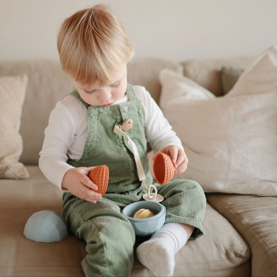 Lot de 3 sphères sensorielles bleu/rouge/jaune
