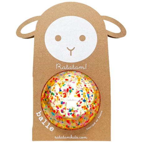 Balle de manipulation confetti multico 10 cm - Ratatam