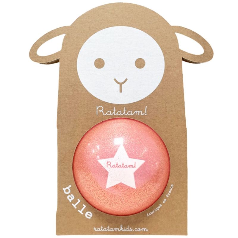 Petit ballon pailleté mouton summer rose 10 cm- Ratatam