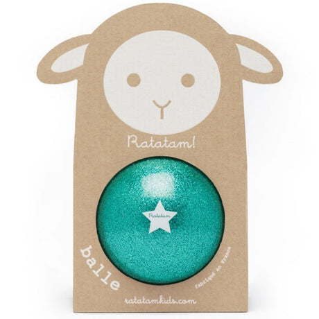 Petit ballon pailleté mouton vert 10 cm- Ratatam