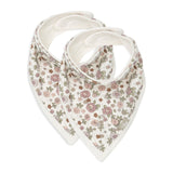 Lot de 2 bavoirs bandana retro flowers