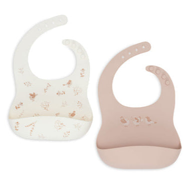 Lot de 2 bavoirs Silicone - Lovely Birds