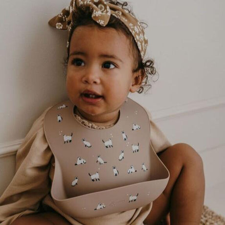 Bavoir silicone Minouche taupe