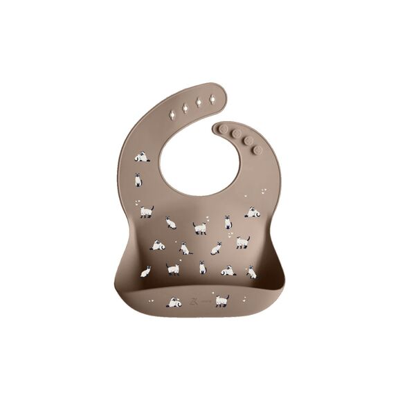 Bavoir silicone Minouche taupe