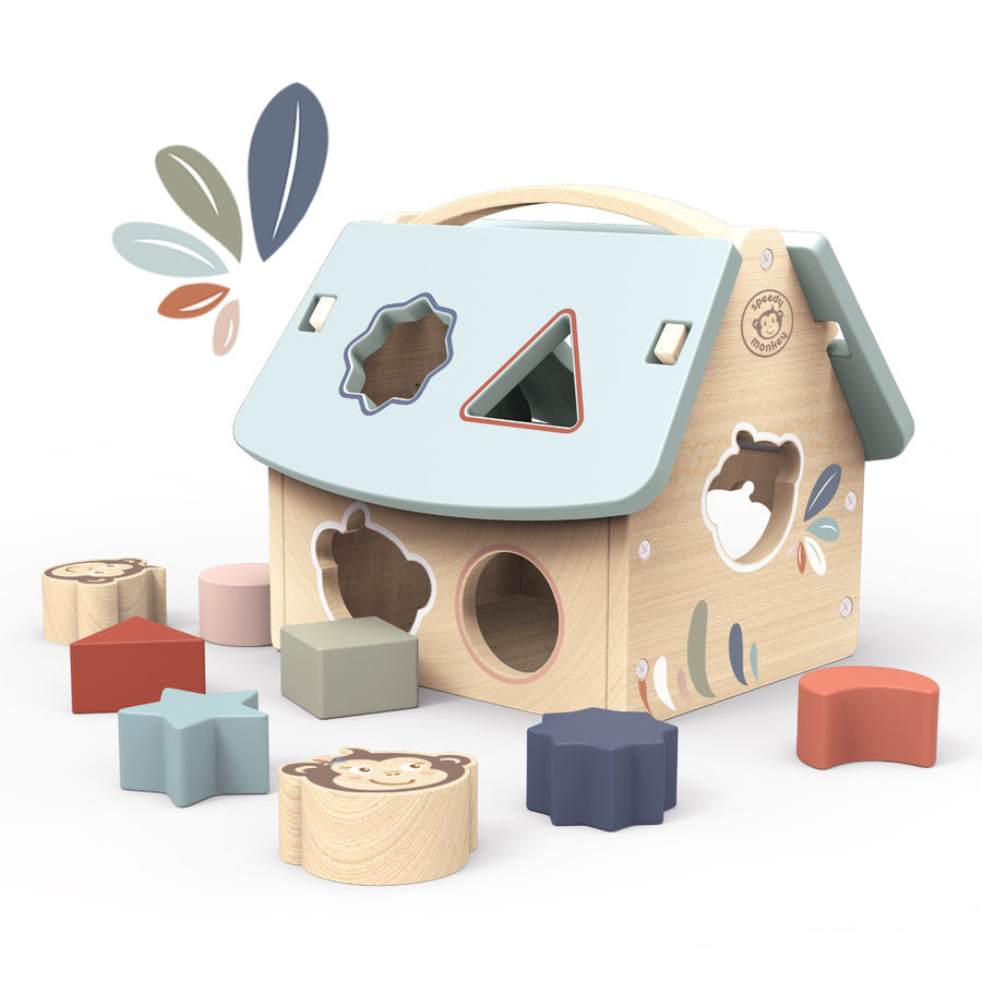 Boite à formes maison en bois
