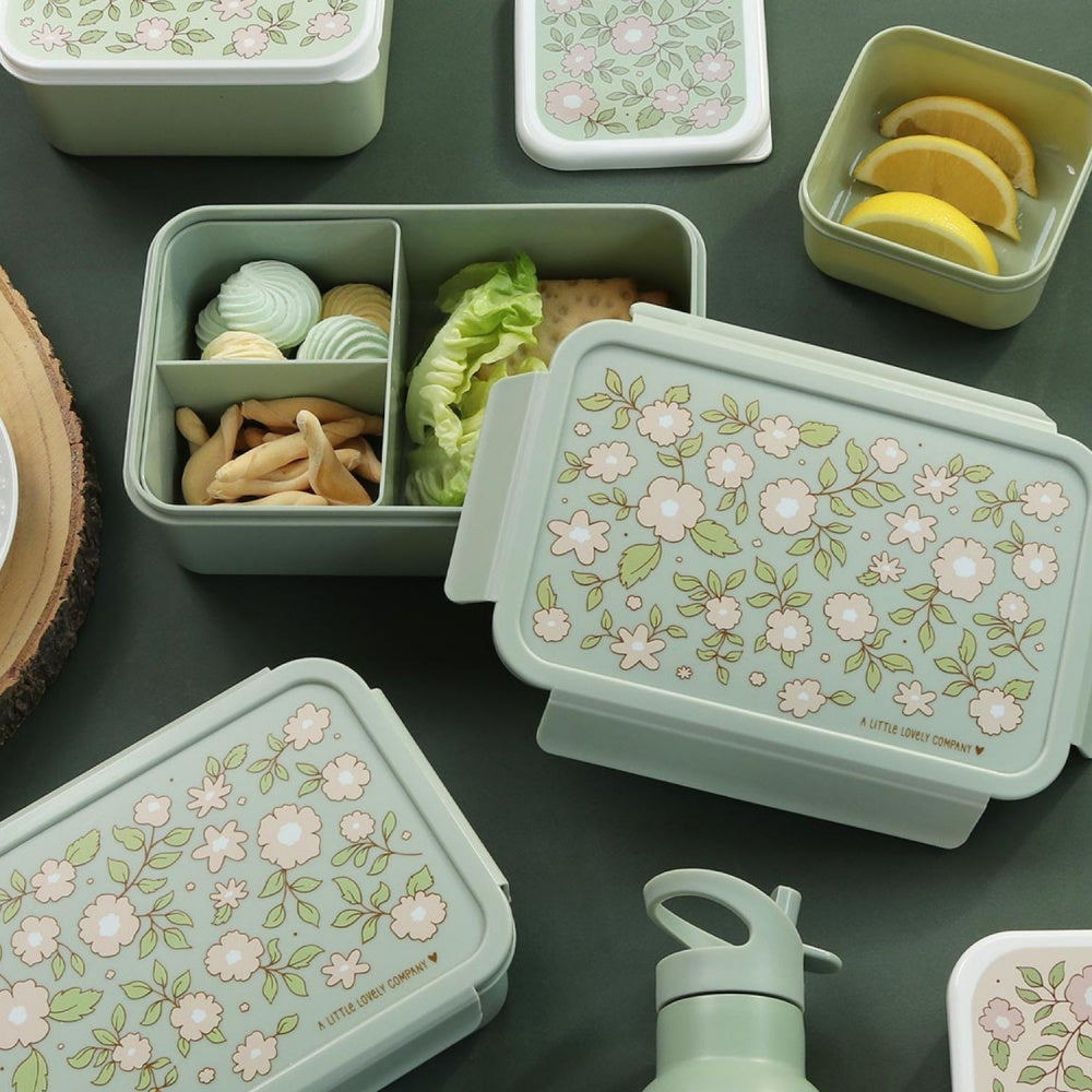 Lunchbox fleurs vert
