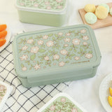 Lunchbox fleurs vert