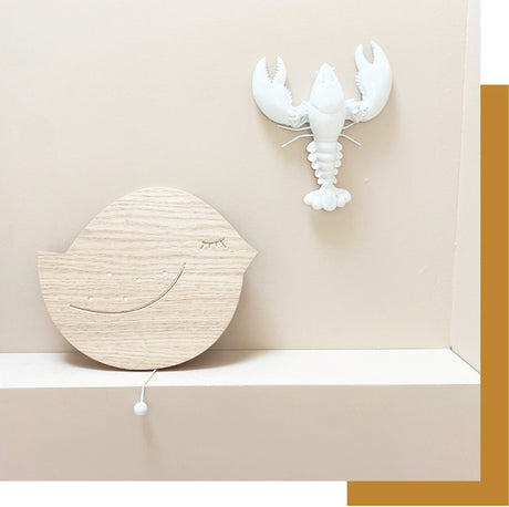 Boite à musique oiseau en bois