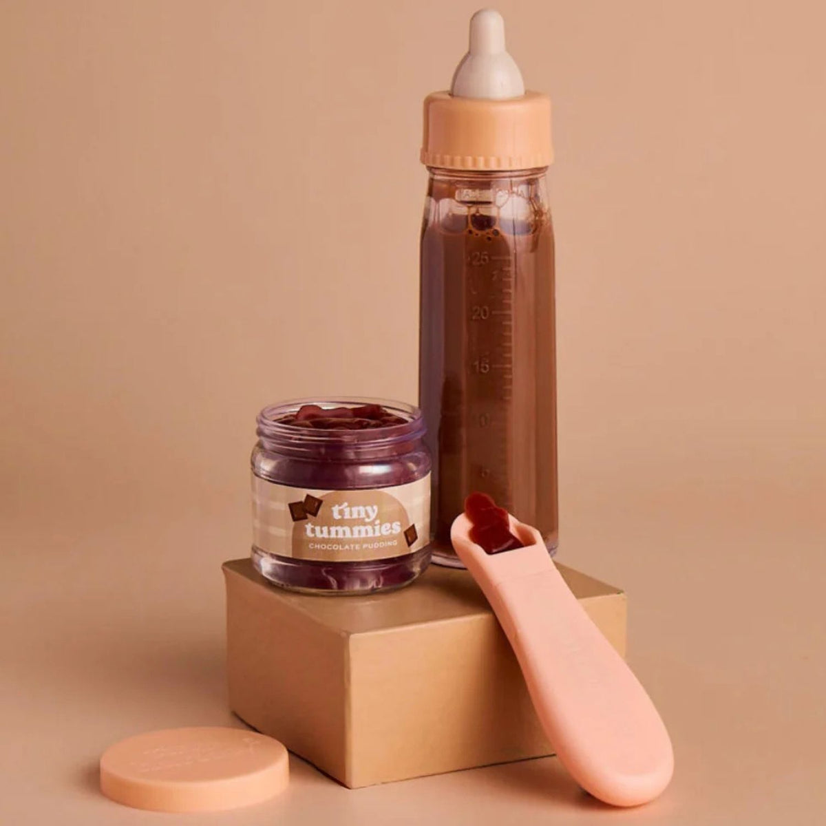 Biberon & petit pot chocolat pour poupée