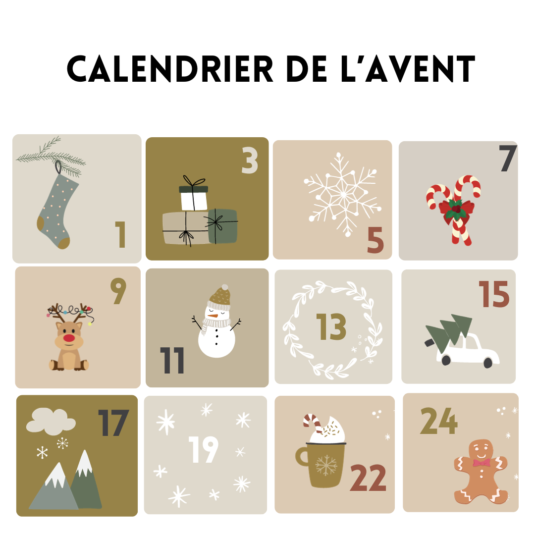 Calendrier de l'avent future maman
