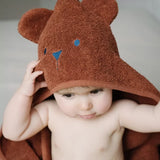 Grande cape de bain oreilles ourson tonka en coton bio