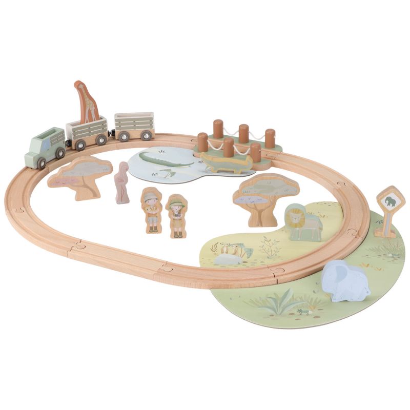 Circuit de train en bois Safari Friends