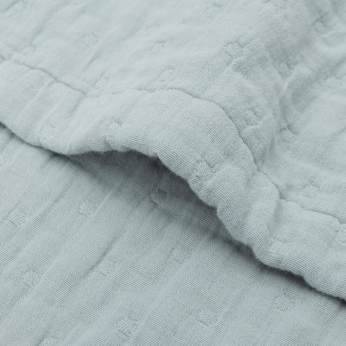 Couverture été gaze de coton Jacquart bleu Sea Green