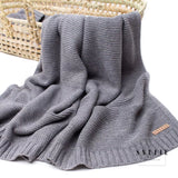 Couverture bébé maille coton gris