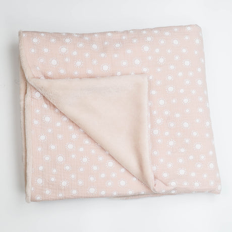 Couverture hiver rose soleil blanc