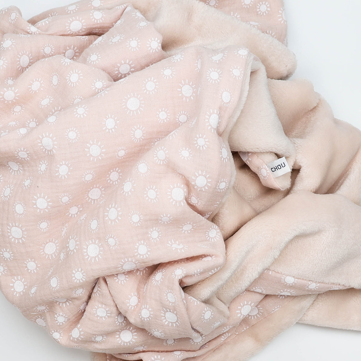 Couverture hiver rose soleil blanc