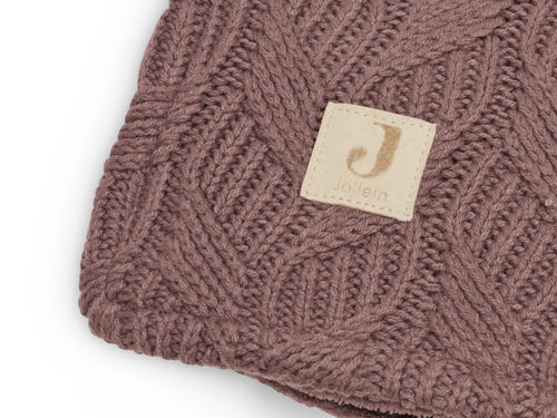 Couverture bébé tricot coton doublée polaire Chestnut