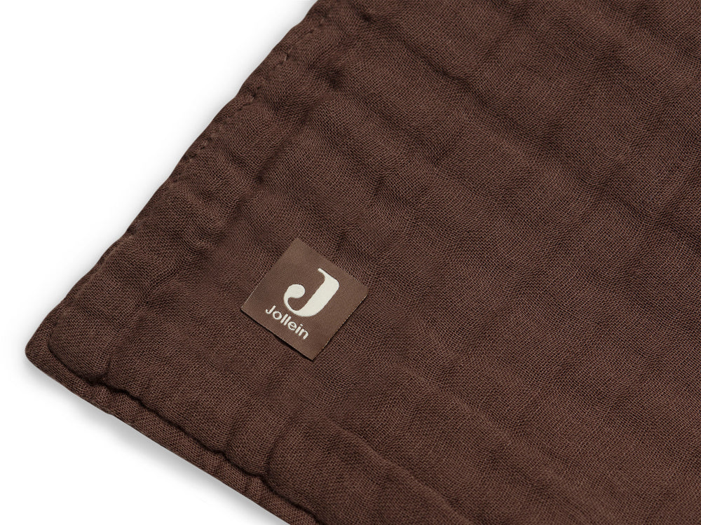 Grande couverture bébé gaze de coton - Chestnut