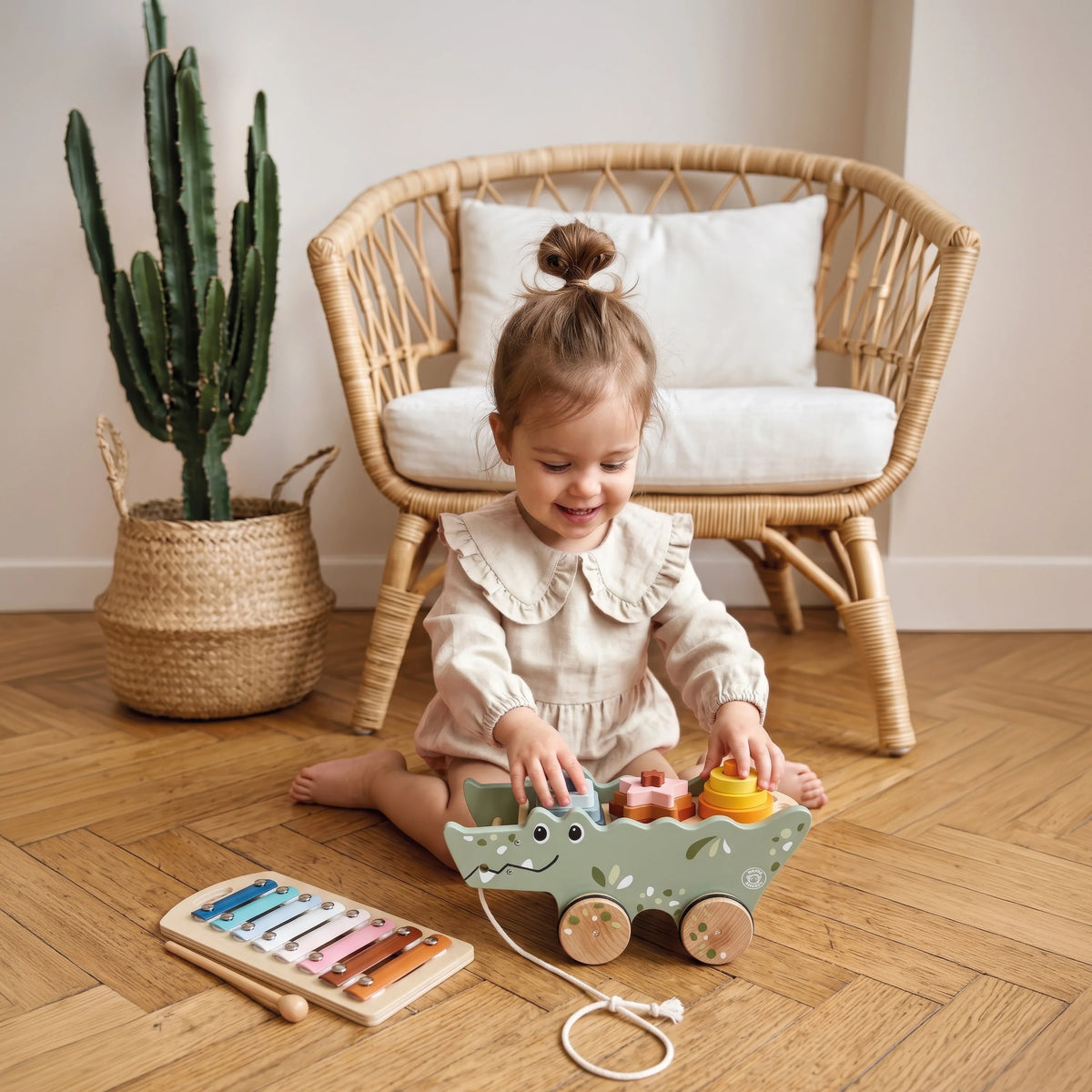 Crocodile à tirer multiactivtés xylophone