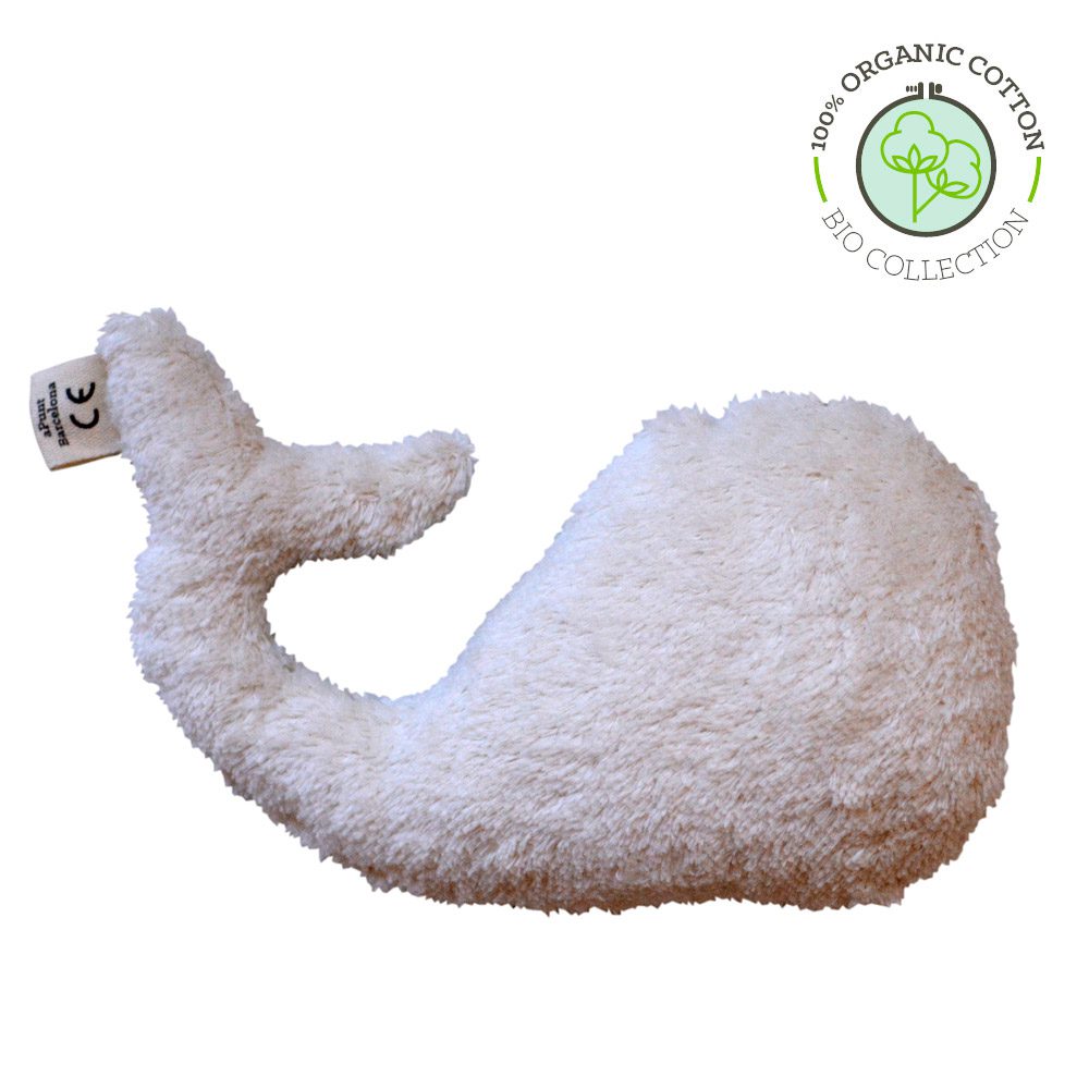 Hochet doudou baleine en coton bio