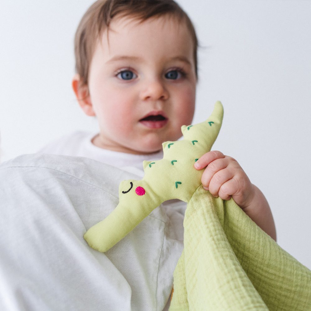 Doudou plat coton bio crocodile