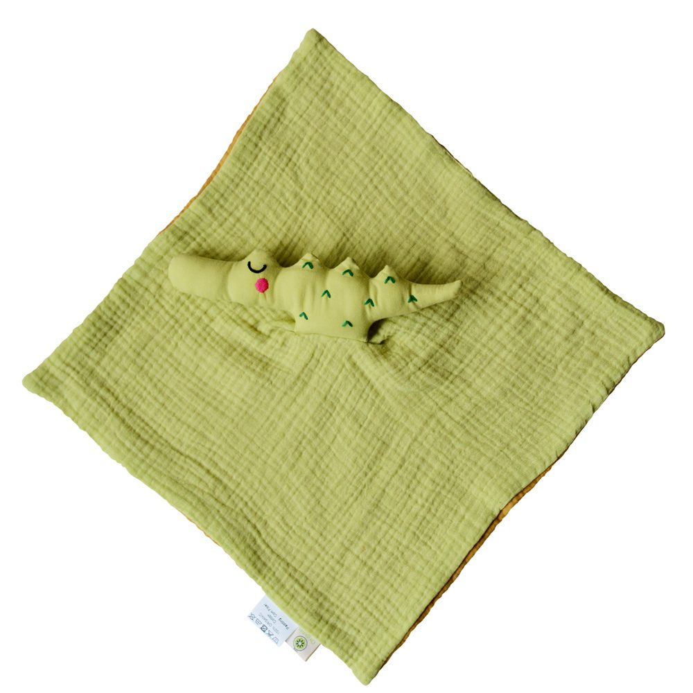 Doudou plat coton bio crocodile