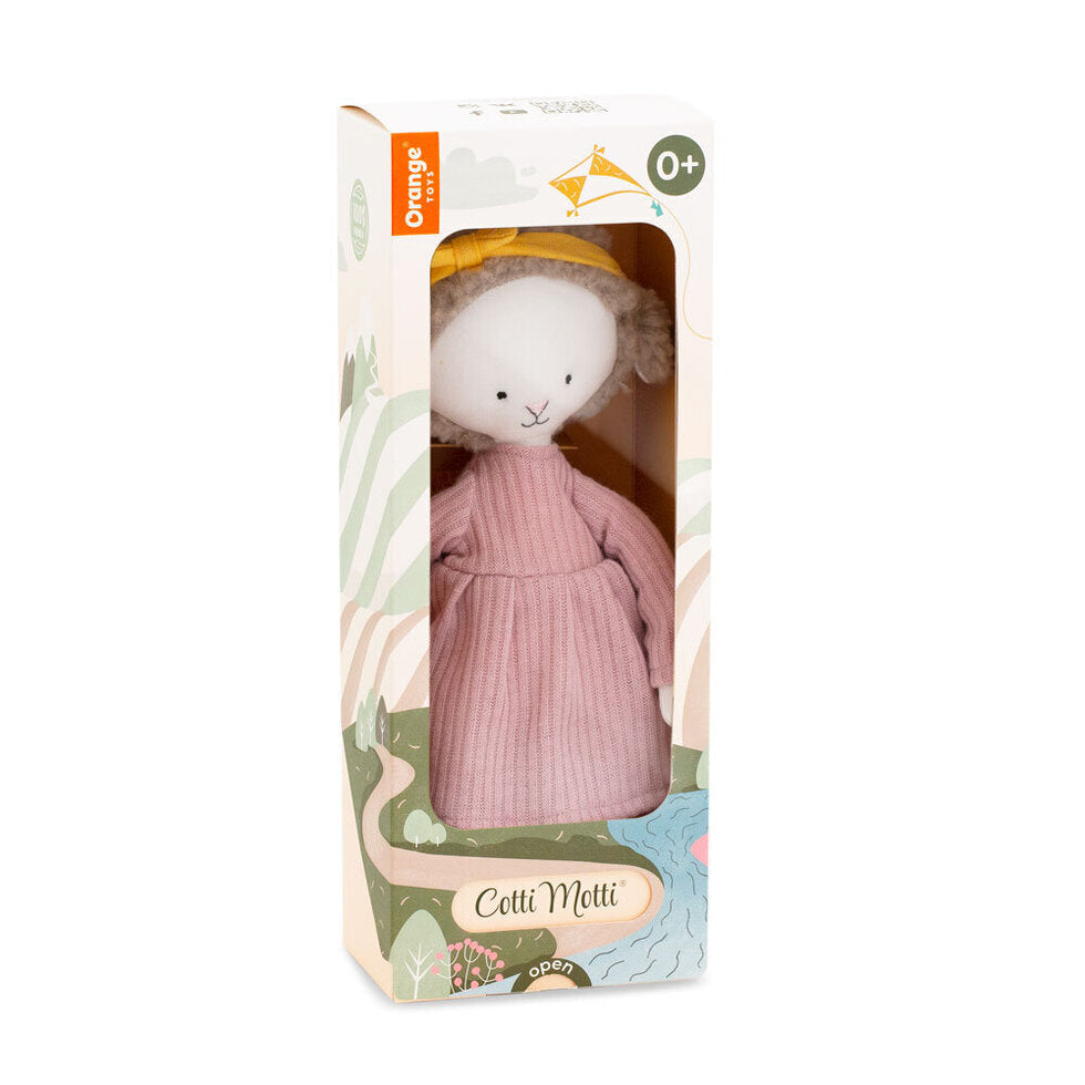 Peluche Zoé la brebis, robe rose