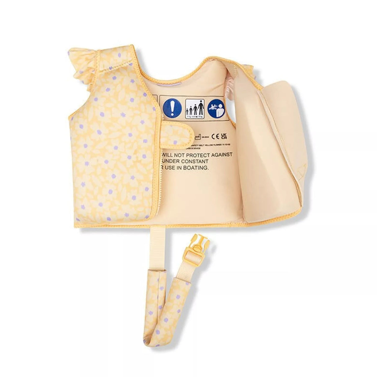 Gilet de natation fleurs jaune 1 - 2 ans