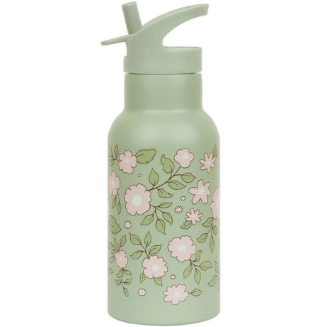 Gourde isotherme fleurs vertes