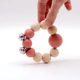 Hochet anneau de dentition Ding Ding corail