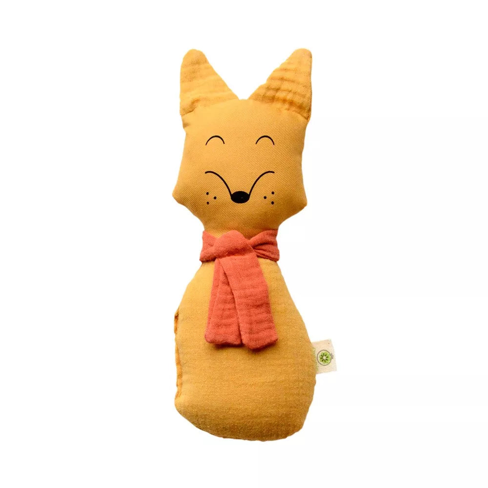 Hochet grelot renard en coton bio