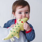 Hochet doudou crocodile en coton bio